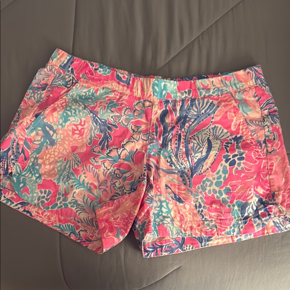 Lilly Pulitzer Pink and Blue High Waist Shorts